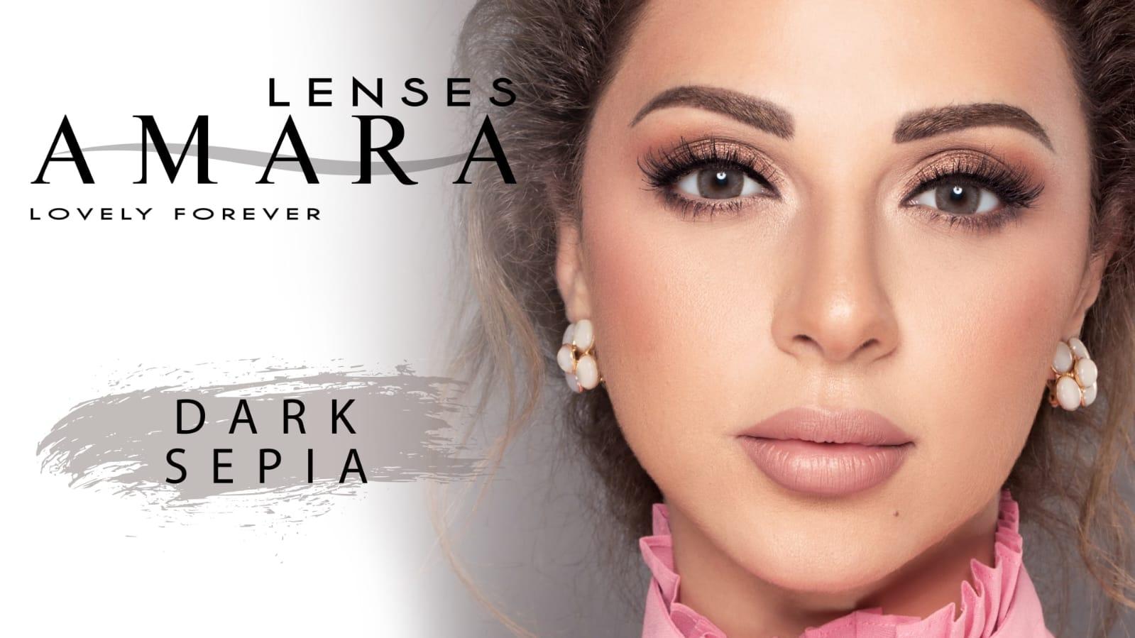  لنز رنگی چشم   Amara Dark Sepia