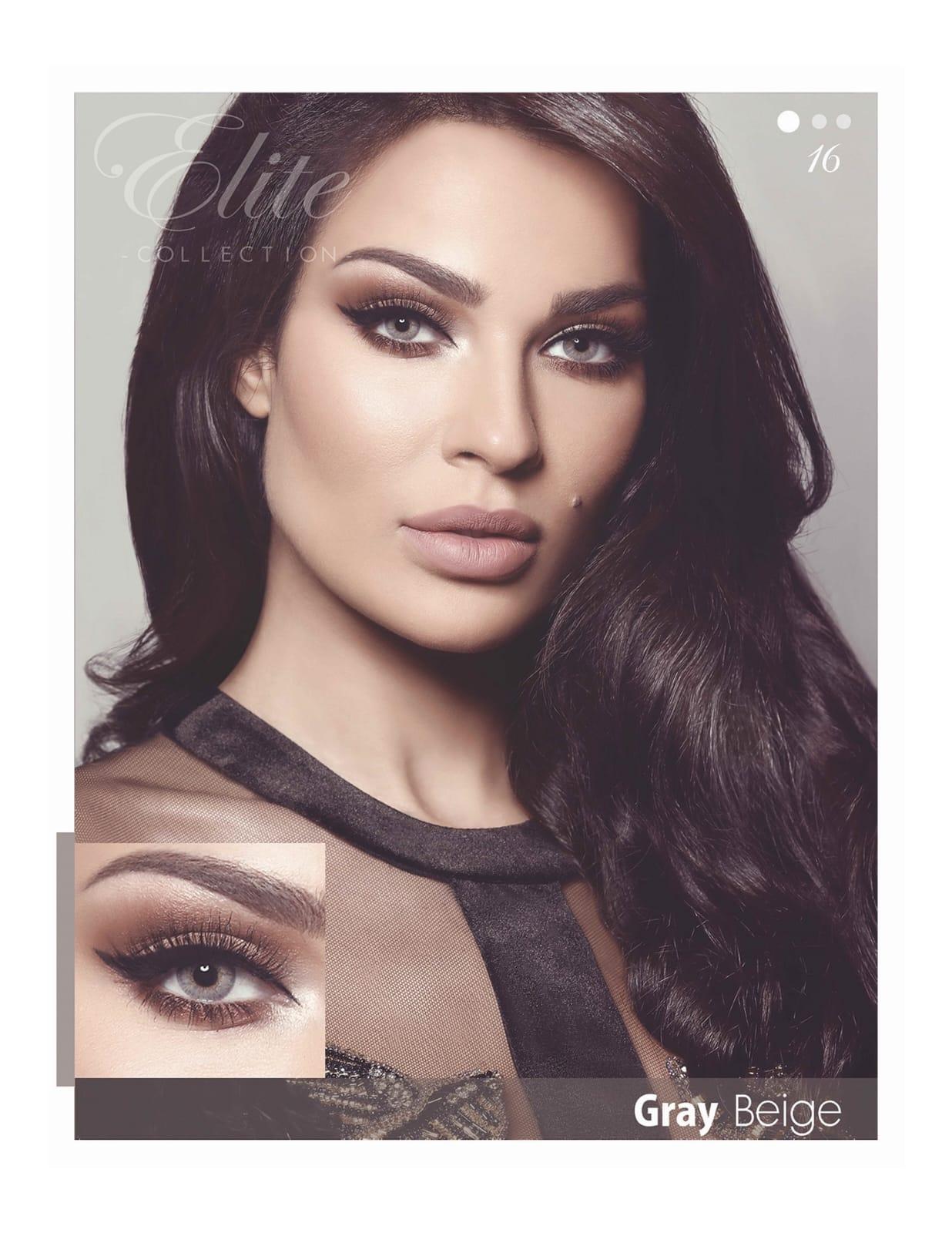  لنز رنگی چشم   Bella Elite Grey Beige